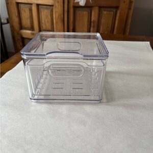 The Home Edit Small Berry Bin Clear Plastic Storage Container with Lid & Insert